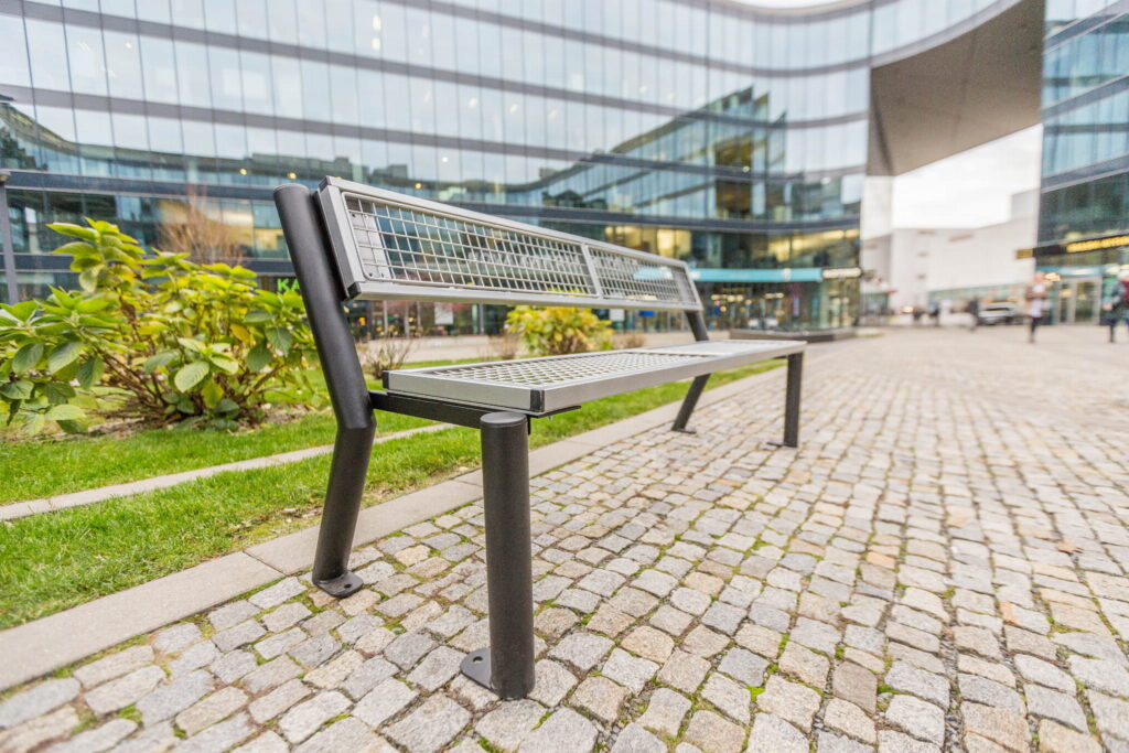 Ławka parkowa stalowa GLADIATOR SOLID bez podłokietnika