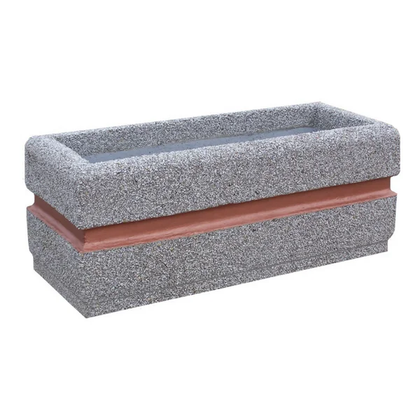 Donica betonowa prostokątna 100x40x40cm z pasem 77243 (donice parkowe)