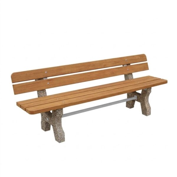 Ławka parkowa betonowa "OGRODOWA" 200cm z oparciem 77405 (ławki miejskie)