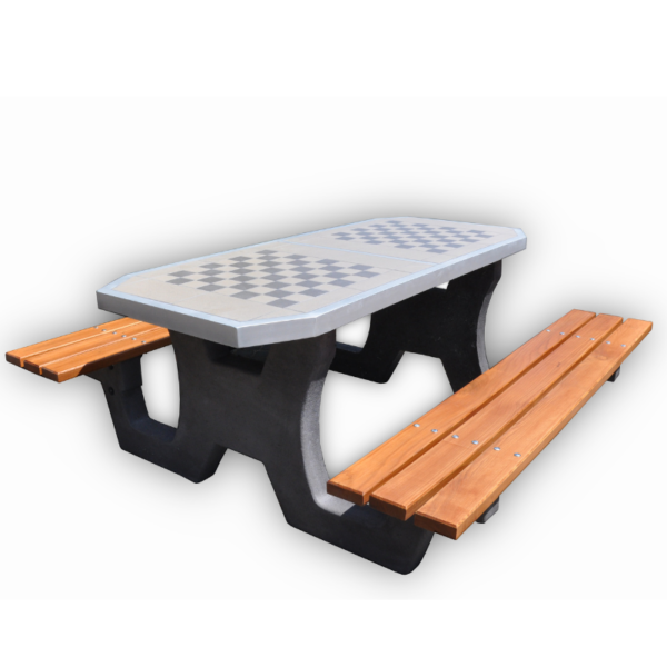 Stół betonowy podwójny bez oparcia do gry w szachy/chińczyka 77503