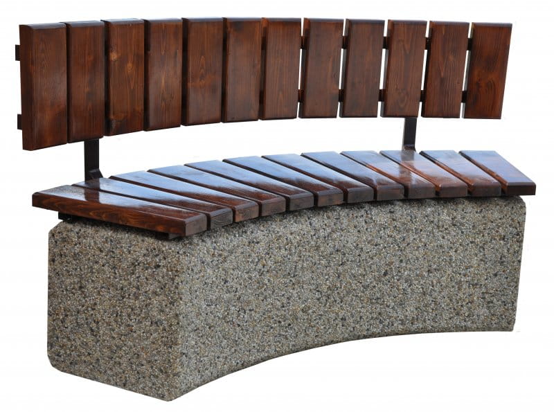 Ławka parkowa betonowa "Rogal" z oparciem 77413 (ławki miejskie id: 202)