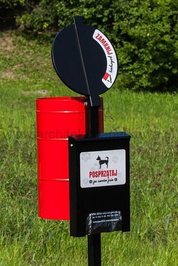 kosz na psie odchody z dystrybutorem