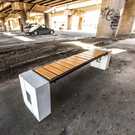 Ławka Parkowa z Betonu Architektonicznego ROMA PRESTIGE bez oparcia