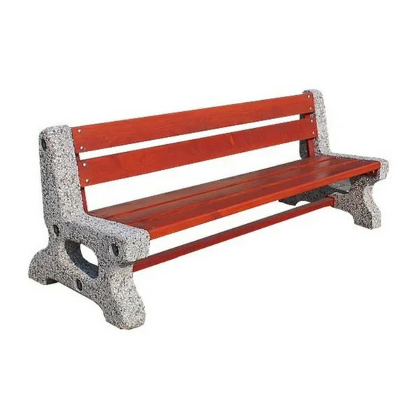 Ławka parkowa betonowa "PERONOWA" z oparciem 77402 (ławki miejskie)